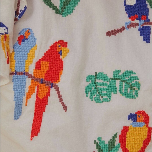 NWT FARM Rio Crotchet Parrot Ruffle Crop Top - Picture 4 of 7